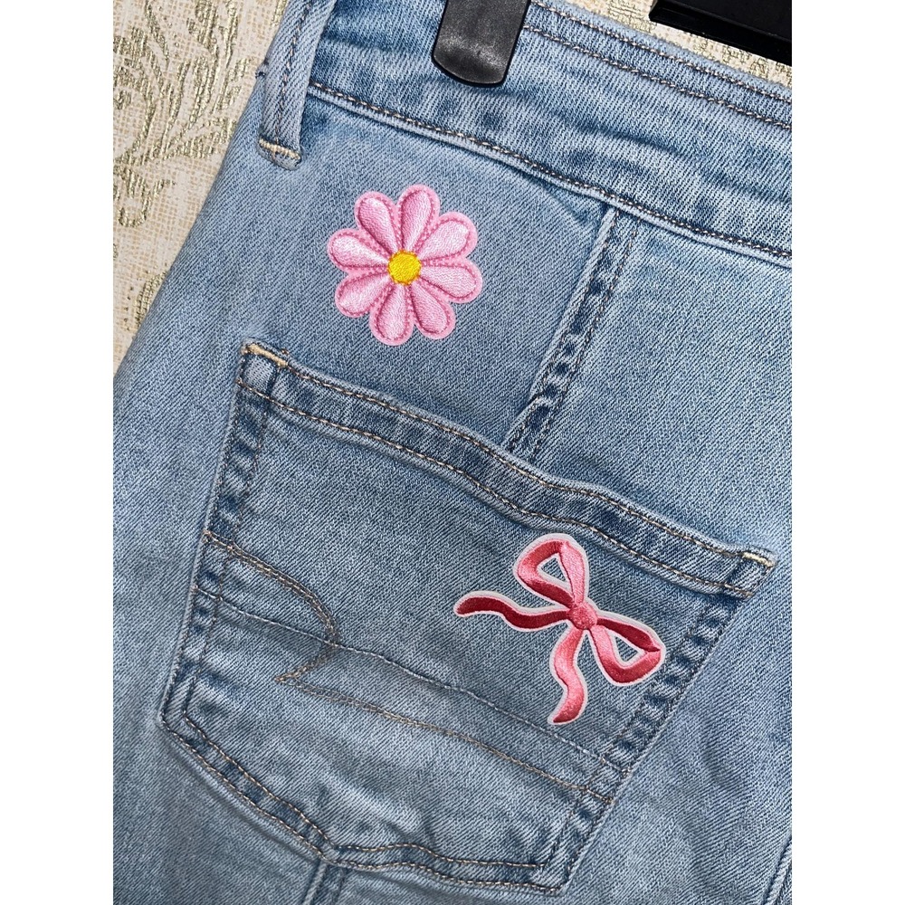 American Eagle AE Hello Kitty Women's Denim Jean Skirt Upcycled Sz.6 Cottagecore - Picture 6 of 10